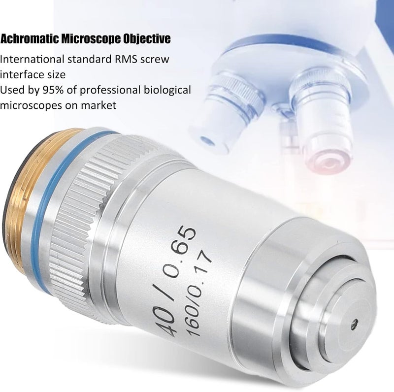 Natudeco Achromatic Microscope Objective 40X Magnification Lens Biological Microscope Lens Replacement 20.2mm Interface Standard RMS - Image 5